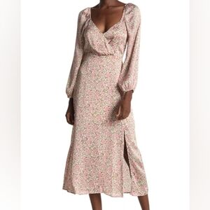 All In Favor Pink Vines Midi Dress